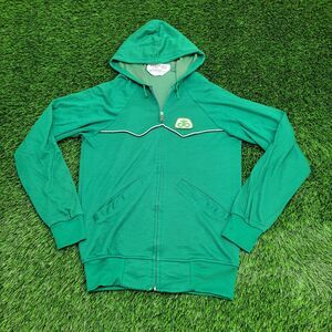 Vintage 80s Upstream Zip Hoodie Medium 19x26 Green